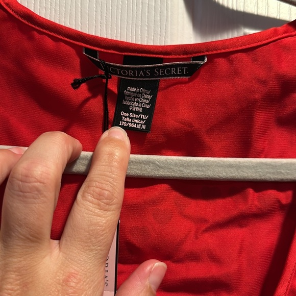 NWT! Victoria’s Secret Red Satin Love Valentine’s Day Tie Front Ruffle Robe O/S - Picture 3 of 8